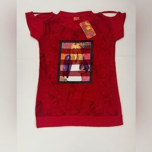 Hannah Montana Graphic Short Sleeve cutout Top
